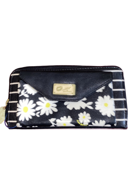 Betsey Johnson Handbags - Women's Betsey Johnson Love Betsey Daisy Black Stripe Zippered Wallet Clutch